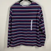NEW Tommy Hilfiger Shirt Mens Medium blue red knit pull over reversible vintage