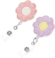 jojofuny Retractable Badge Holder with Adorable Sunflower Design Decorative Name Tag Buckle for Nurses Employees and Outdoor Enthusiasts Convenient Card Display and Easy Attachment