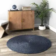 Rug 100% Natural jute & cotton modern living carpet rustic look area décor rug