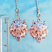 Set of Two ~ Angry WOLF Head Metal ~ Ceiling Fan Pulls
