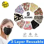 Washable Reusable Floral Anti Air Pollution Face Mouth Mask PM 2.5 Filters AUS