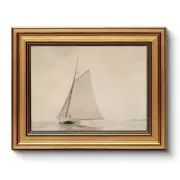 Gold Framed Vintage Wall Art for Living Room, Seaview Painting Prints Shelf