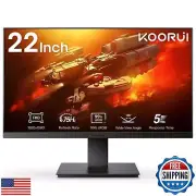 KOORUI 22 inch 1080P Full HD 75Hz PC Monitor with HDMI VGA Port, 99% sRGB Til