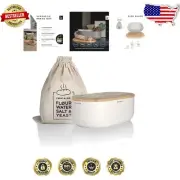 Sturdy Rectangular Bread Box with Ventilation Holes - Pure White Finish
