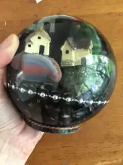 Orgonite 12cm Orb - Shungite, Diopside, Agate + Quartz Points & Tensor FREE POST