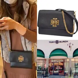 美國正品TORY BURCH TB 限量款 經典黑色、駝色 大金LOGO -(WOC)全真皮 鏈條式 側背包 斜背包.& 經典黑色 -(菱格羊皮)WOC 鏈皮斜背包、黑色防刮小金logo翻蓋WOC斜背包-【給輕奢簡約時尚的你】(保證於美國OUTLET100%正品TB專櫃店直購入).*vivi shop*