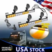 LED Amber/White Traffic Advisor Strobe Emergency Warning Hazard Windshield Light