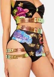 [Jackalope Land] Neon Galaxy Harness Shorts