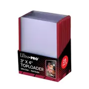 Ultra Pro - Super Premium Top Loader 3" x 4" Clear Sleeves 25-Pack - Red Border