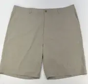 Ben Hogan Performance Zip Flat Front Shorts Men’s 46 Khaki Heather NWT