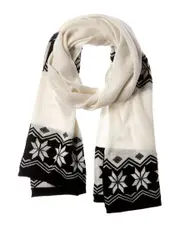 Hannah Rose Snowflake Fair Isle Cashmere Scarf