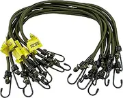 Savage Island 10 pack Heavy Duty Olive Elastic Military Bungee Cords Basha Bivvy Bivi - Olive Green (1m)