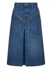 [ChloÉ] ChloÉ-Gonna Al Ginocchio In Denim-Donna 38 FR