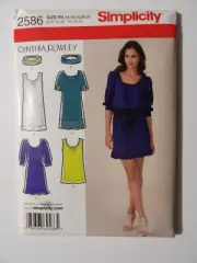 Simplicity 2586 Misses/Miss Petite Dress Tunic Headband Sewing Pattern Sz 14-22