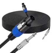 Speaker Cable Speakon Male Connector to 6.35mm 1/4" Male TS Speaker Cable