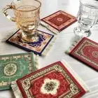Persian Mini Woven Rug Mat Mousepad Retro Carpet Pattern Cup laptop PC Mouse Pad