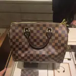 二手 LOUIS VUITTON LV N41367 SPEEDY 30 棋盤格紋有背帶可調整