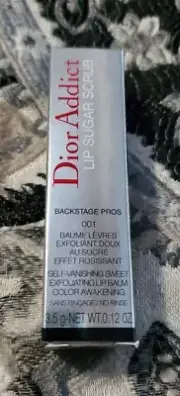 Dior Addict Lip Sugar Scrub 001 BackStage Pros 0.12oz/3.5g New With Box