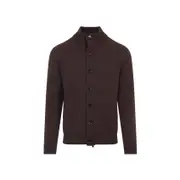[Brioni] Brioni-Brown Mahogany Cashmere Zip Blouson-Uomo 48 IT