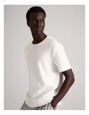 [Blaq] Dacre Knit Short Sleeve T-Shirt in Ecru