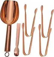 in-one Ice Scoop and Clamp Set Stainless Steel Bar Ice Candy Scoop Tongs for Sugar Cubes Ice Cubes Lemon Slices