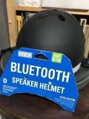 Krash Bluetooth Speaker Youth Bike Helmet Black Ages 8-14-NEW__