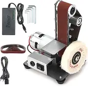 AHWOiHS 300W Electric Belt Sander, Adjustable Polishing Sharpener, DIY, Cutting Edges, Mini Bench Grinder Kit with 7 Speeds Multifunctional