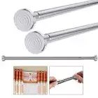 Extendable Corner Shower Curtain Rod Rail Stainless Steel Adjustable Bath Pole