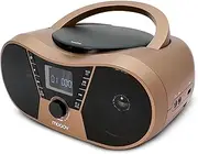 Copper & Black CD Player with FM Radio, USB Port, Sleep and ID3 Functions