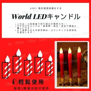 【Kiret】電池式 輕量型安全LED紅蠟燭燈2入 佛堂 掃墓 普渡 開工拜拜 防風(仿真 節能 環保)