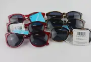 6 PACK FGX SUNGLASSES MIXED LOT 3 ANIMAL PRINT & 3 RED 100% UVA/UVB