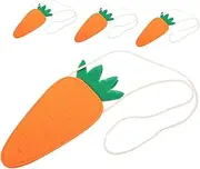 [Totority] 4pcs Carrot Buns Girl Accessories Fun Carrots Girl Wallet Purse Girl Carrots Gold Purse Rabbit Wallet Carrot Bags Snack Bags Carrots Non-Woven Fabric Orange