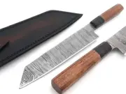 Custom Handmade Damascus Steel Bushcraft Survival Fixed Blade Kitchen Chef Knife