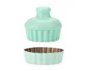 1 Set Muffin Cupcake Pans Safe Non-stick Carbon Steel Sturdy Anti-Deform Reusable Cupcake Baking Mold Set for Kitchen Mint Green