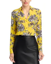 Alice and Olivia Eloise Silk Button Down Blouse