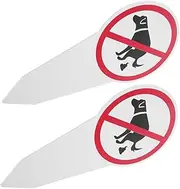 NULYLU 2pcs Weather Resistant No Pooping Dog Signs for Double Sided Outdoor Waste Cleanup Reminder with Stake Durable Lawn Decoration to Promote Responsible Pet Ownership