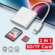 Dual Sd Card Reader Supports SD and TF Card Trail Portable Micro Sd Card Reader No Application Required for Camera iPhone iPad
