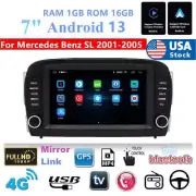 7'' Android 13 1GB 16GB Car Stereo Radio GPS For Mercedes Benz SL SL65 2001-2005