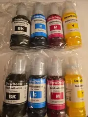 DewDeck Sublimation ink Refill Bottles For Ecotank 2 Pkg New Sealed