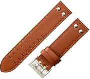 YCBFGAZATK 20mm22mm Double Row Hole Leather Straps Fit For Hamilton Fit For Seiko Watch Band Rivet Mens Military Pilot Khaki Field Aviation Watch Belts