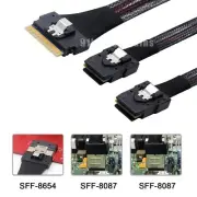 Slimline SAS Slim 4.0 SFF-8654 8i 74pin to Dual SFF-8087 Mini SAS Cable 50cm