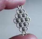 4x Flower Chandelier Earring Findings Multi Hole Wrap Bracelet Connector Silver