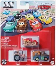 Mattel Cars Mini Racers, Die-Cast Vehicle Set, 3 Pack (Goin Tractor Tippin - Muddy Lightning McQueen Mater Tractor)