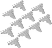 12 Pcs/Pack 24mm Antique Metal Corner Protector Furniture Corner Protectors Guards Vintage Decorative Box Desk Edge Covers for Wooden Cabinet Box Furniture(Silver)