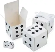 AWELL Dice Stripe Dots Plain Favor Box Dice White,2x2x2