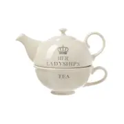 Majestic - "Her Ladyships Tea" for 1 - Tea-Pot & Cup Set - Cream