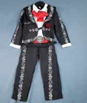 Spooktacular Creations Day of The Dead Mariachi Men's Costume Black Size M