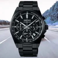 在飛比找momo購物網優惠-【SEIKO 精工】CS系列 三眼計時碼表潮男腕錶-黑41m