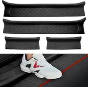 JYMAOYI Door Sill Guards Kit for Jeep Wrangler JL/Gladiator JT Accessories 2018-2024, Black Rubber Door Entry Guard Protector for Jeep Wrangler JL &Gladiator JT 4-Door Accessories (4 Pcs Set)