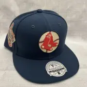 Mitchell & Ness MLB Boston Red Sox 75th Anniversary Side Patch Fitted Hat 7 1/2